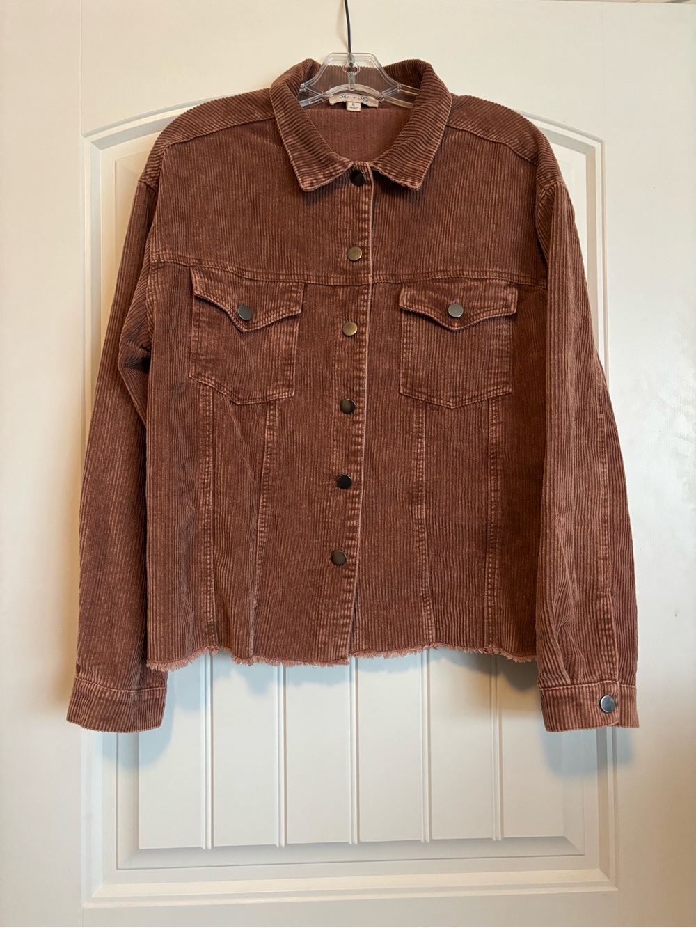 She & Sky Brown Corduroy Jacket Large 90s Y2K - 100% cotton
